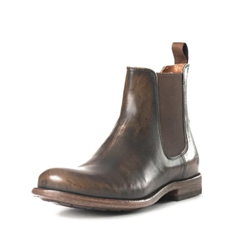 Frye Tyler Chelsea Boots for Men Designed with Flexible Blake Construction and Elasticated Side Panels, Comfort Footbed and Full Leather Lining – 6” Shaft Height, Dark Brown - 10.5 M