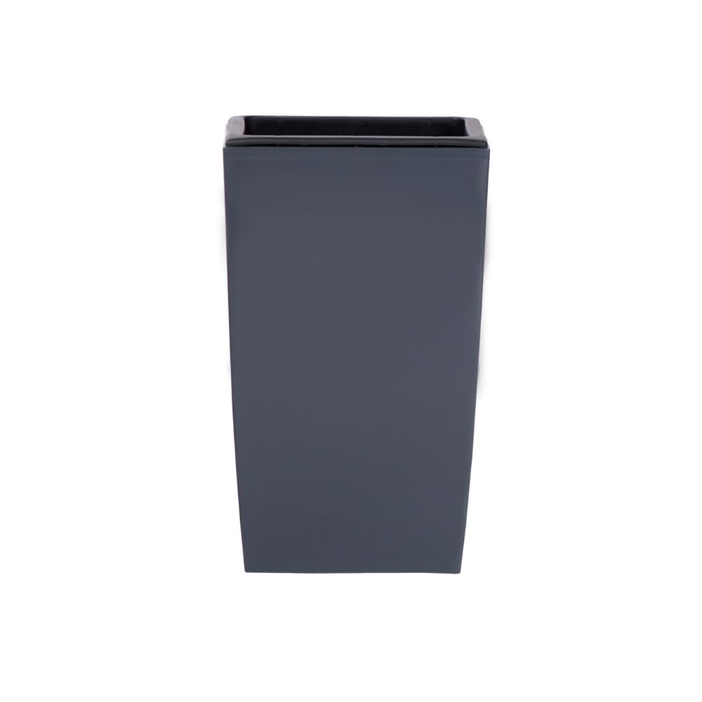 Stolmet Tall Square Planter - Available in Glossy White or Glossy Graphite - Modern Design (Glossy Graphite, 17L)