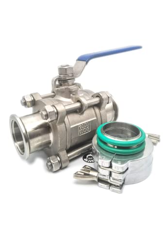 ISO-KF NW40 KF40 Flange Ball Valve, Shut Off Valve, Isolation Valve, with 2 sets KF40 Wing nut clamp sets, Good for Vacuum foreline Setup (KF40 Flange)