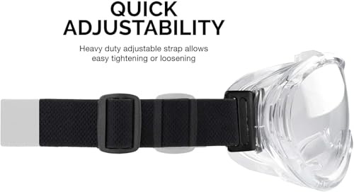 Neiko Pro 53875B Clear Protective Lab Safety Goggles, Chemistry Lab Goggles, Scientific, Construction Goggles, Contractor, Woodworking, Anti-Fog and Splash, Includes Indirect Vent for Men and Women