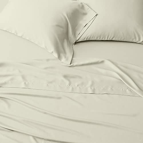 Mygiza Sheets,100% Giza Egyptian Cotton Sheets-Queen Size Giza Cotton Sheets Set To Fit Upto 18 Inches Deep Mattress (4 Pcs) Ivory #TOP4