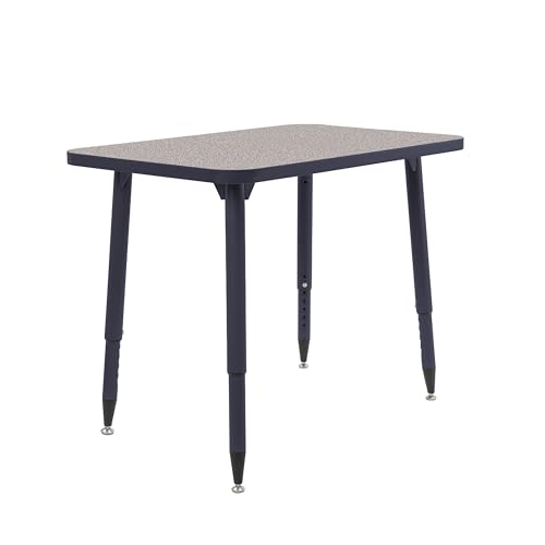 Image of Adapte Commercial Classroom Activity Table - 24 inch x 36 inch Rectangle, ADA Compliant Tapered Legs with Glides & Casters, Adjustable Height 22-34 inch Wheelchair Accessible, School & Office Furniture