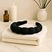 2 ORCHIDS Terry Cloth Skincare Headband for Washing Face - Makeup Headband for Women, Spa Hairband, Bubble Band, Face Wash Accessory, Getting Ready for Skincare Routine (Black)