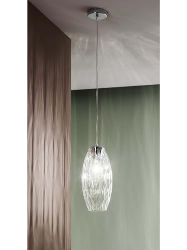 Lustre en verre soufflé transparent DP192 suspension pour salon chic