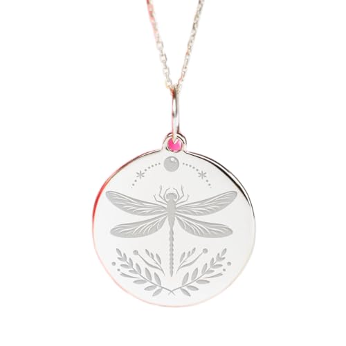 Pendentif libellule en argent avec chaîne de 45 cm, cadeau idéal
