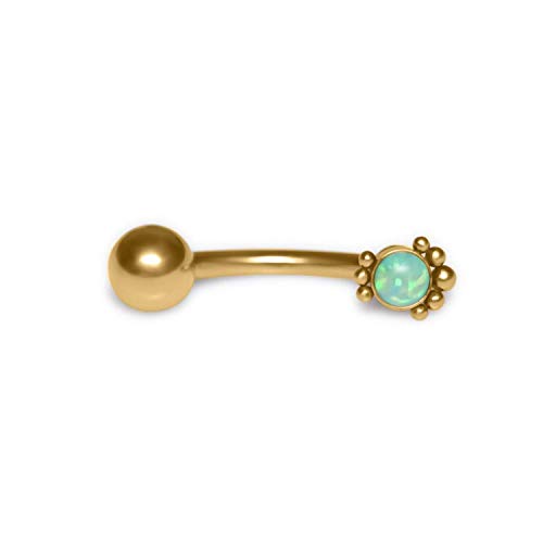 Belly Button Jewelry with Opal, Surgical Steel Navel Barbell, Belly Ring Jewelry, Navel Earring, Belly Ring Piercing