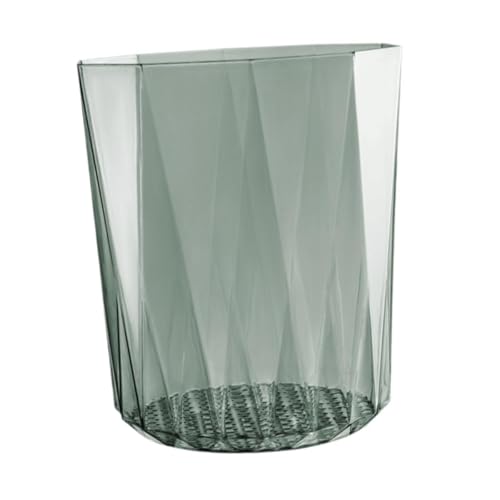 Caneca de basura transparente abierta 10 L gris miniatura 7