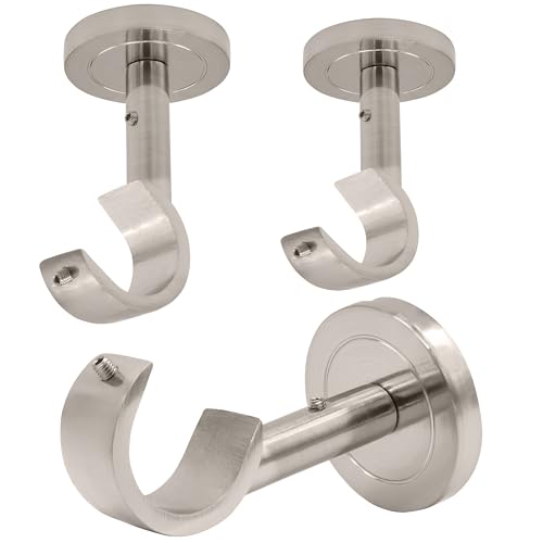 3 Pack Heavy Duty Curtain Rod Brackets for Wall &