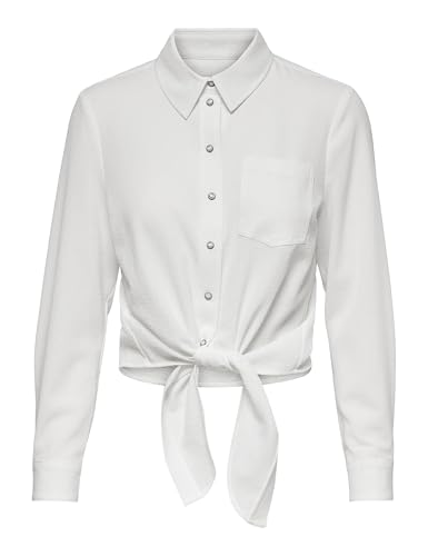 ONLY Damen Onllecey Knot Dnm Shirt Noos Bluse, Cloud Dancer 2, S EU