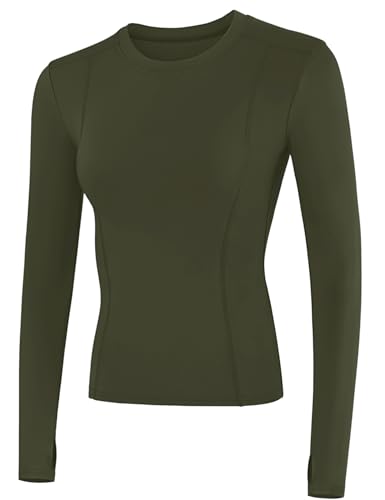Loovoo Women Workout Shirts Athletic Compression Tee Yoga Gym Basic Tops With Fleece Lined Thermal Layer, Black, X-Small - View #5