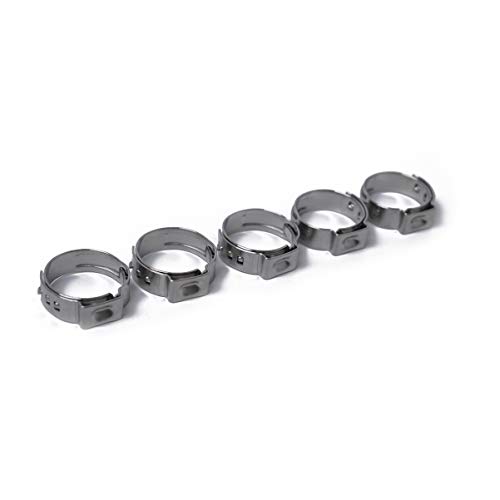 Wakauto 3sets Gear Hose Clamps Stainless Steel Hose Clip Single Ear Clamp Diameter 15.3-18.5mm 10pcs*3