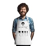 Bob Ross Apron | Perfect for Women, Men, and Kids | Features Paint Brush Pockets | White Canvas 100% Cotton Material | Great for Painting and Cooking | Unique Gift for Art Enthusiasts | Comfortable