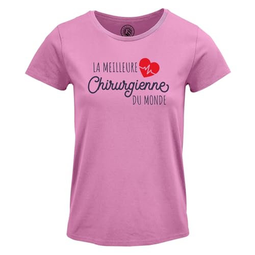 T-Shirt Femme Meilleure Chirurgienne du Monde en coton col rond blanc pour docteur