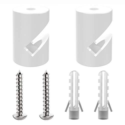 ZOHAR 2 Stück Wand- und Deckenpins Weiß für Textilkabel Deckenbefestigung Affenschaukel Aufputz-Kabelhalter für Lampe DIY mit Schrauben und Dübeln