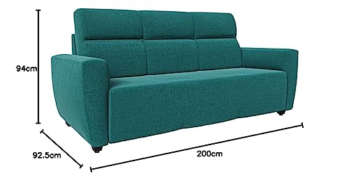 Image of Wakefit Sofa Set | 3 Year Warranty | Sofa 5 Seater, 5 Seater Sofa for Living Room, Wooden Sofa Set, Sofa Set 3+2 Seater - Belize(Reflection : Aqua Blue)