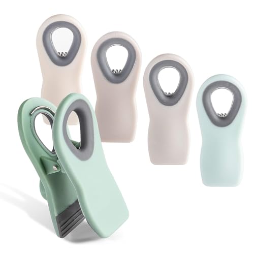 Image of Magnetic Chip Bag Clips Set, Food Sealing Clips with Built-in Magnet, Reusable Plastic Snack Bag Sealers for Kitchen Storage, Freezer Bags, Chips, Coffee & Food Freshness (Multi-Color)