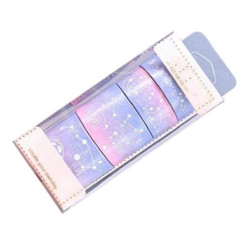 5pcs / Set Feuille d'argent Washi Washi Star Unive Universe Horosse Adhésion Ruban Masquage Japonais Papeterie Japonaise