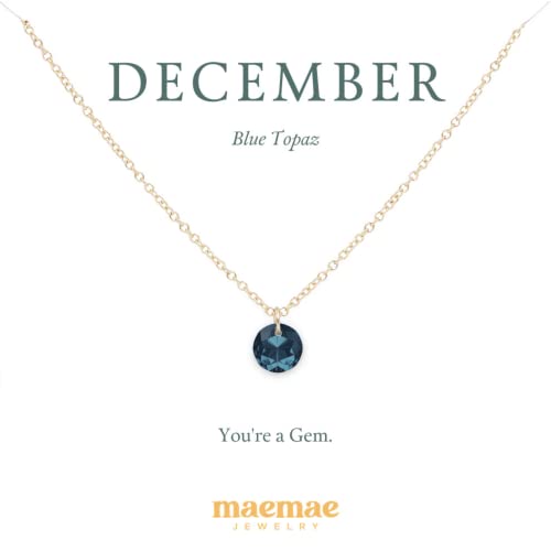 MaeMae June Birthstone Crystal Necklace, Alexandrite Swarovski Crystal Gemstone Jewelry, 14k Gold-Filled Chain 16”-18” - Image 3