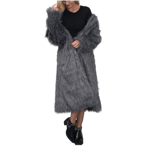 Manteau en fourrure synthétique de couleur unie coupe classique femme