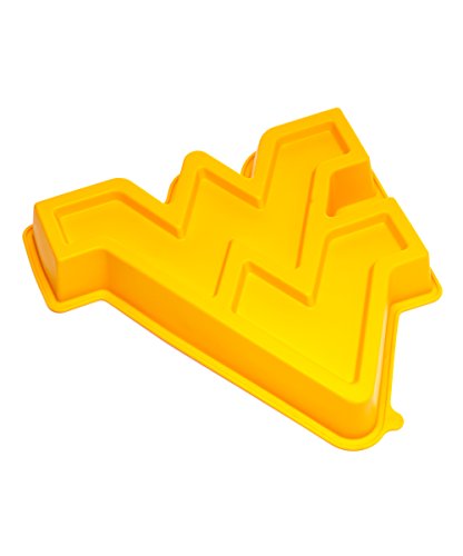 Aeiniwer NCAA West Virginia Mountaineers Cake Pan with Stand, One Size, Gold