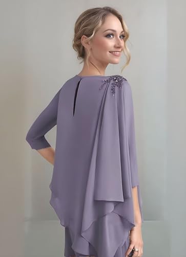 Chiffon Mother of The Bride Pant Suits for Wedding 2 Piece Pant Suit Lace Appliques Formal Wedding Guest Outfits4