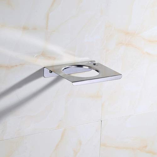 W Multi-Funktion 304 Edelstahl-Badezimmer-Regal-Wandmontage-Haartrockner-Halter Kammlagerung mit Haken 38/48 cm polnisch (Color : 1)