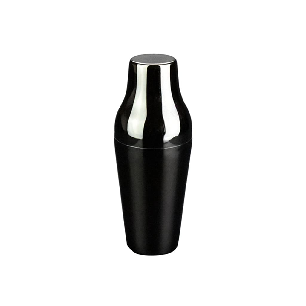 Coctelera shaker de acero inoxidable negra: mezclador de dos secciones para barra