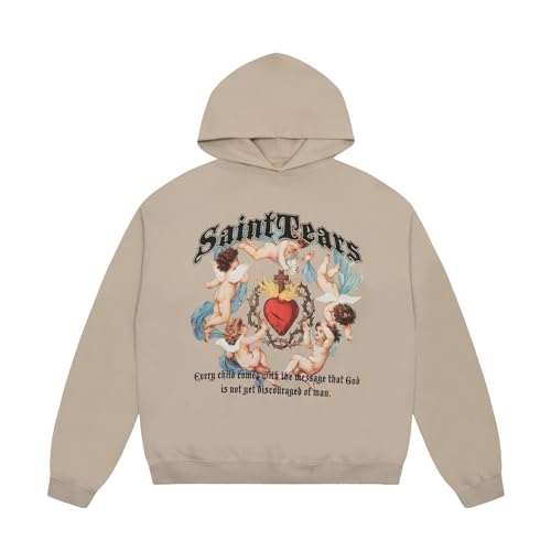 Arnodefrance Men Vintage Washed Graphic Hoodies Printing Graffiti Hoodie Cotton Warm Pullover Coat Outerwear