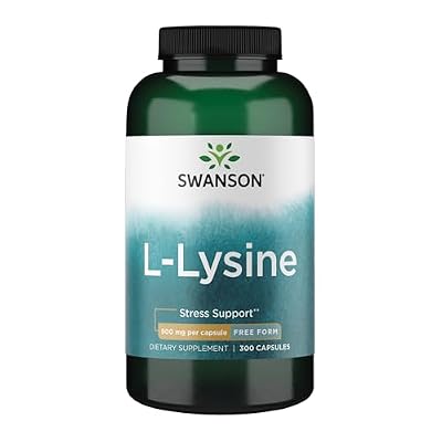 Swanson L-Lysine Amino Acid Supplement for Stress-Prone Adults Seeking Nervous System and Immune Support - 500 mg Free Form (300 Capsules)