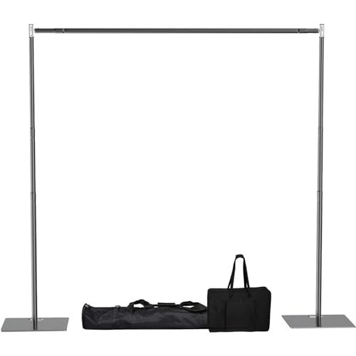 Image of HAYOHRT Pipe and Drape Backdrop Stand Kit 8x10 ft Adjustable Photo Background Backdrop Stand Heavy Duty with Metal Base for Party Wedding Video Studio Birthday Background Banquet Decorations