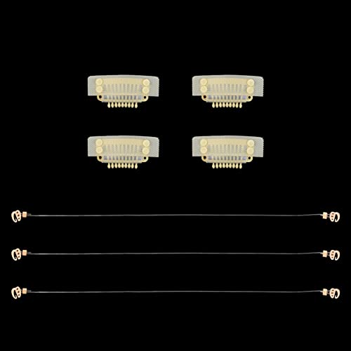 3 Pcs Invisible Elastic Wire Fishing Line with 4 Pcs Stickable Wig Clips for Hair Extensions (Blonde)