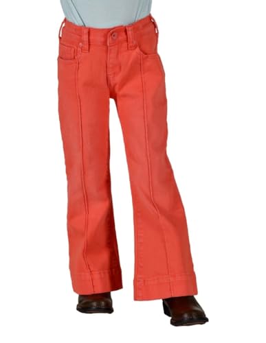 Cowgirl Tuff Western Jeans Girls Tangerine Flare 4 Reg Orange GJTANG