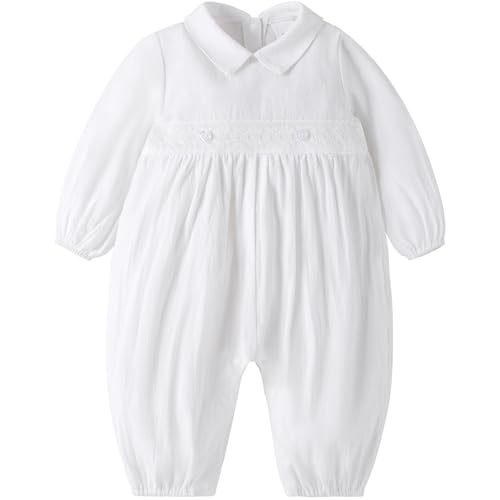 Booulfi Boys Baptism Christening White Romper