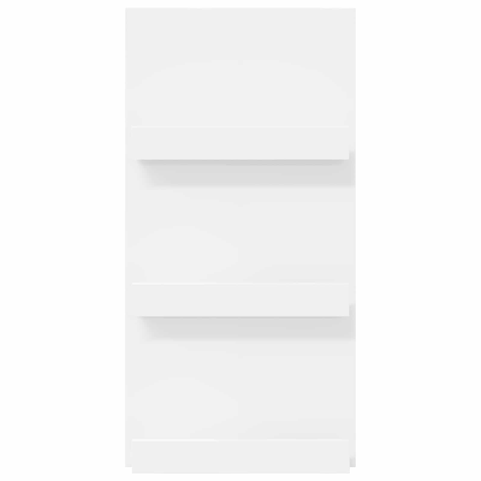 Portariviste in legno bianco, 51 x 11 x 102 cm, con 3 ripiani, versatile portariviste per soggiorno, ufficio e corridoio, pratico portaoggetti e organizer per libri