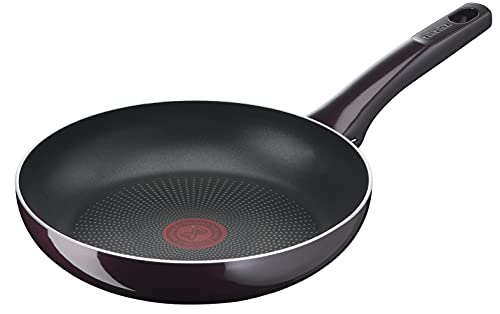 Tefal - D52202 - Resist Intense - Flame Protect - Poêle à frire - Revêtement antiadhésif - Résistant - Signal thermique - Forme profonde - Nettoyage facile - Sûr - Rouge bordeaux - 20 cm