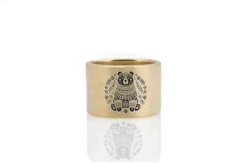 Bague femme ours gravée personnalisable, bijou tendance pour jeune fille