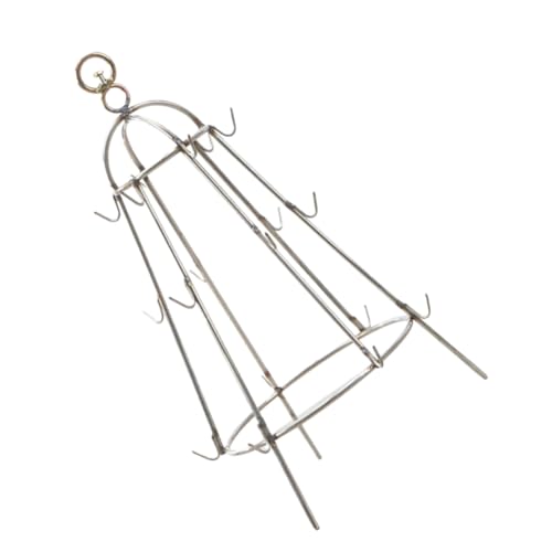 jojofuny Support Suspendu pour Barbecue en Acier Inoxydable Petit Modèle avec Crochets Étagère Antiadhésive Multifonction pour Griller Viandes et Légumes Accessoire Pratique pour
