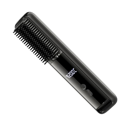 Brosse à lisser cheveux et peigne chaud rechargeable pour voyage
