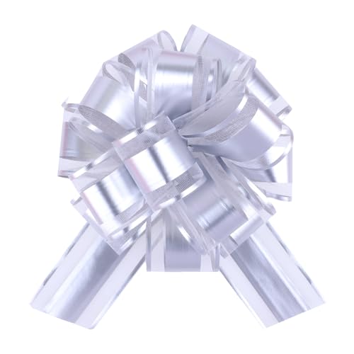 Hchenbow 12 Pieces Big Pull Bow Gift Wrapping,6 Inches, Pull Bow Ribbon Pull Bows For Christmas Wedding Baskets Valentine'S Day Bows Ribbon Large Bow For Gift Wrapping cover