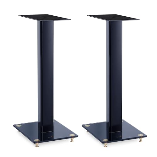 triangle - S05 Speaker Stands for Hi-Fi Bookshelf Speakers - Height 640 mm - Weightable Stands - Universal Compatibility - Dark Blue (Pair)