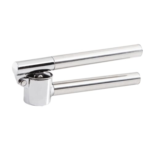 OUNONA 1pc Stainless Steel Garlic Mincer Slicer Manual Garlic Press with Long Handle for Easy Crushing for Kitchen and Restaurant Use Compact Design for Space Saving Storage