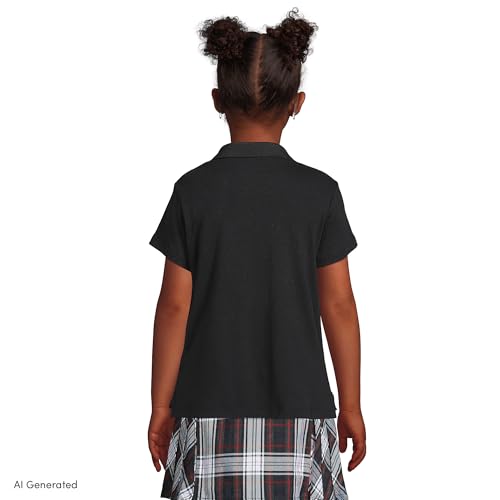 Image of Lands' End School Uniform Girls Short Sleeve Feminine Fit Interlock Polo Shirt
