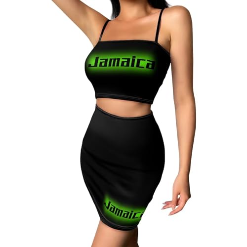 Image of 2025 Sexy Spaghetti Strap Crop Tops and Bodycon Skirt Casual 2 Piece Set S-4XL