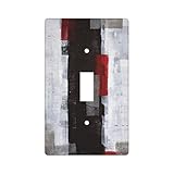 Red Grey Light Switch Cover 1 Gang Toggle Modern Abstract Art Decorative Wall Plate Cover Kitchen...