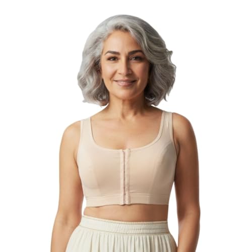 Image of ADIRA | Front Open Bra for Elderly Women | Non Padded & Non Wired | Bra for Elderly Women | Full Coverage with Front Hook | U-Back | Stretchable Cotton Fabric | Pack of 1