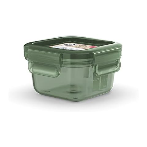 Emsa N11705 Clip & Close Eco Frischhaltedose | 0,2 Liter | quadratisch | 100% dicht/hygienisch/unbedenklich | mikrowellentauglich | gefriergeeignet Cover