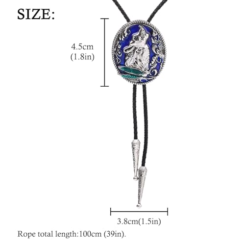 Image of HUABOLA CALYN Native American Bolo tie Rodeo Cowboy Leather Necktie Western Bolo ties for Men Women Necktie for Concert Fans