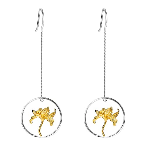 Boucles d'oreilles pendantes S925 style palais rétro LAMGUL pour femme