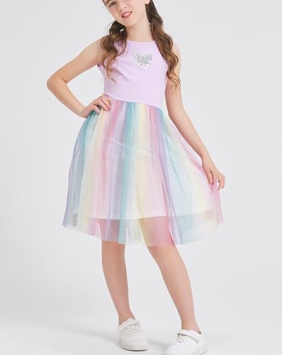 DANI CHINS Girls Knit Sleeveless Tutu Dress Colorful Tulle Dresses2