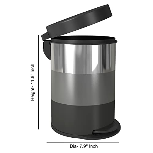 Caneca de basura con pedal acero inoxidable 5 litros miniatura 2